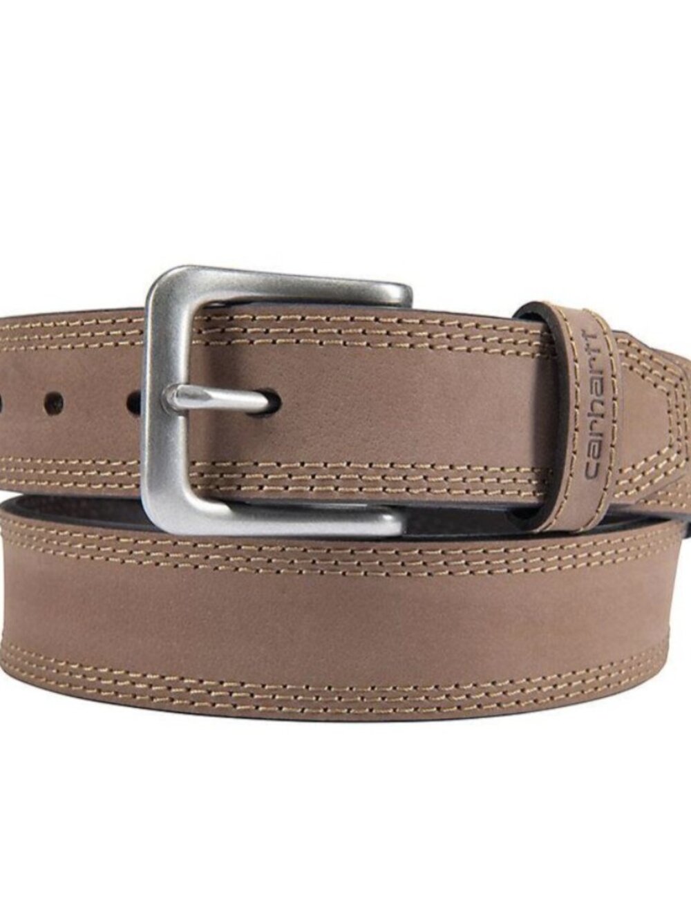 Carhartt Brown Leather Triple Stitch Belt, Size 48, Style #A0005507